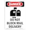 Signmission Safety Sign, OSHA Danger, 14" Height, Rigid Plastic, Portrait Do Not Block, Portrait OS-DS-P-1014-V-2173 - alternate 1